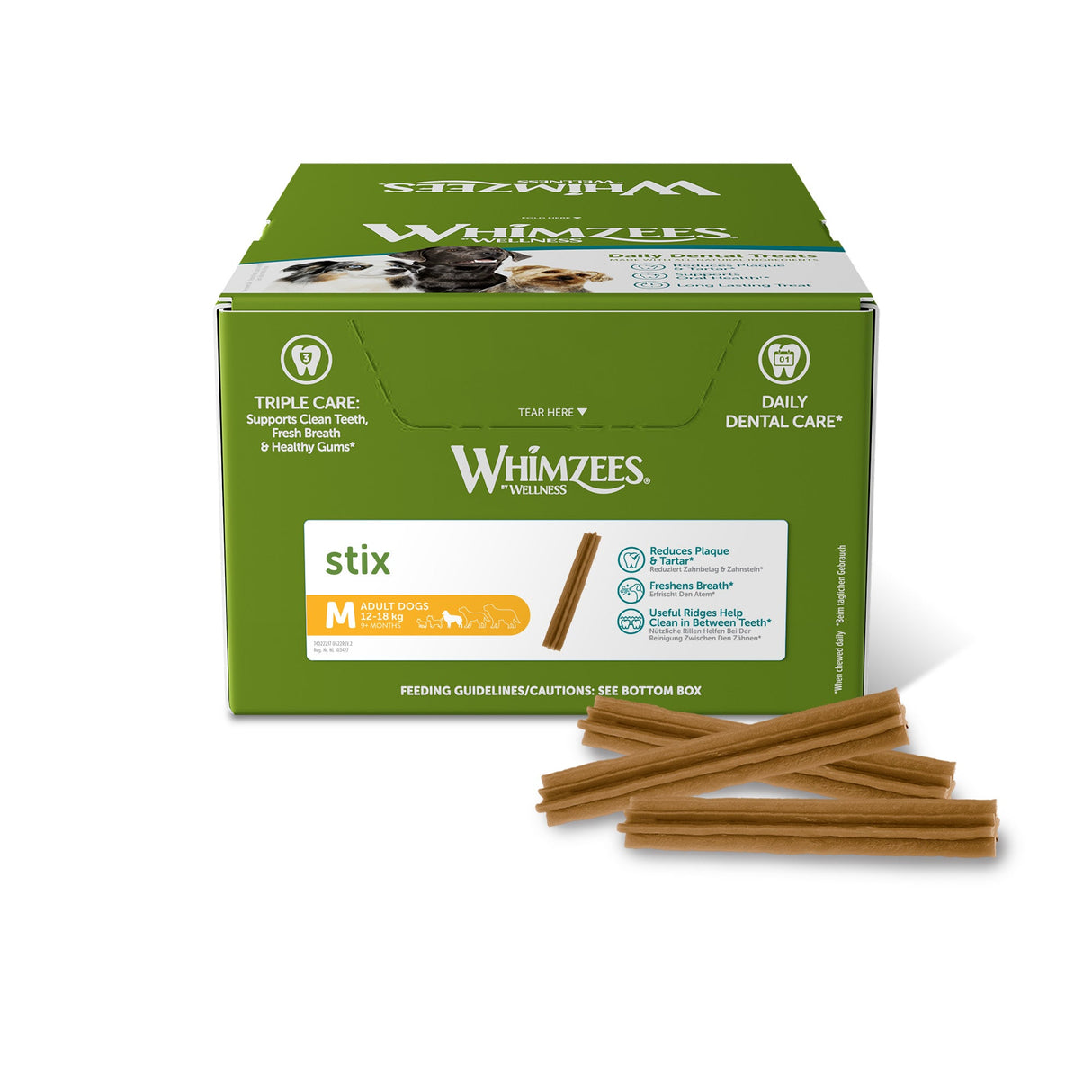 Whimzees Stix Medium - Box of 100 x 150mm, Whimzees,