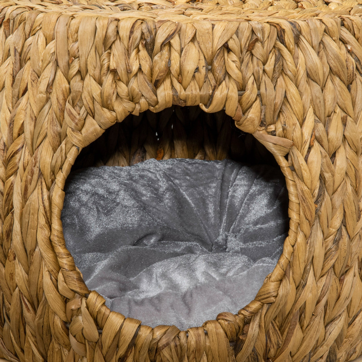 Wicker Cat Cave/House Stool with Soft Washable Cushion,Rattan Kitten Bed for Outdoor & Indoor Use, 44 x 43 x 41cm, PawHut,