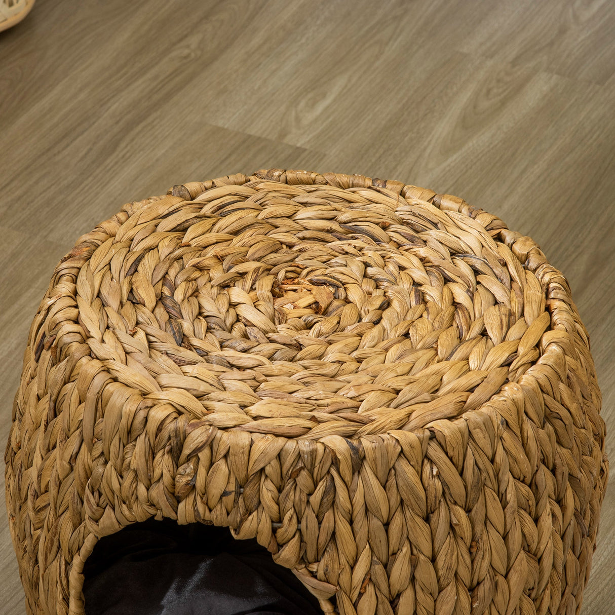 Wicker Cat Cave/House Stool with Soft Washable Cushion,Rattan Kitten Bed for Outdoor & Indoor Use, 44 x 43 x 41cm, PawHut,