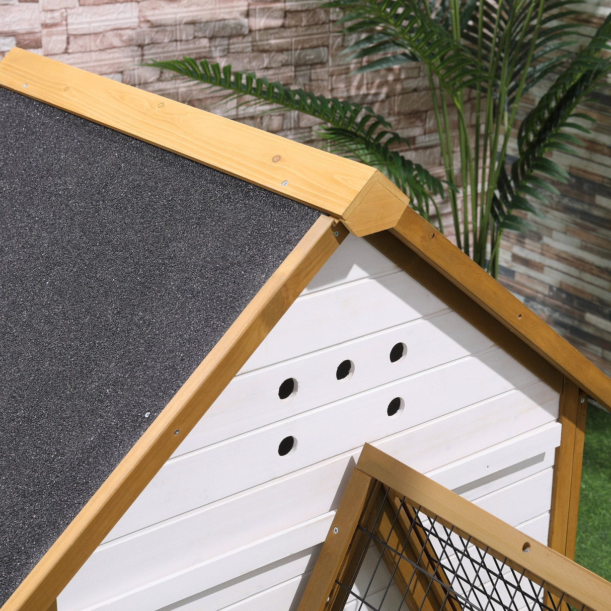 Wooden Chicken Coop with Run, Nesting Box, 197x93 cm, PawHut,