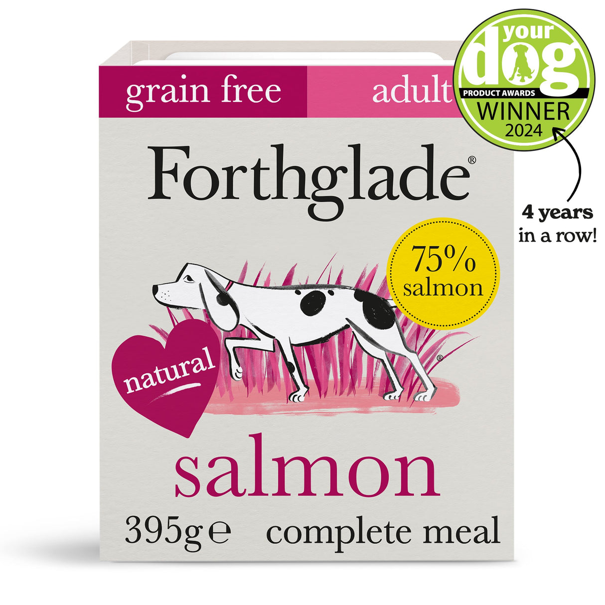 Forthglade Adult Complete Grain Free Salmon with Potato & Veg Trays 18x395g