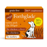 Forthglade Adult Dog Just Grain Free Poultry Wet Dog Food Variety Pack 12x395g