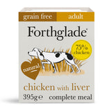 Forthglade Adult Complete Grain Free Chicken with Liver & Veg Wet Dog Food Trays 18x395g