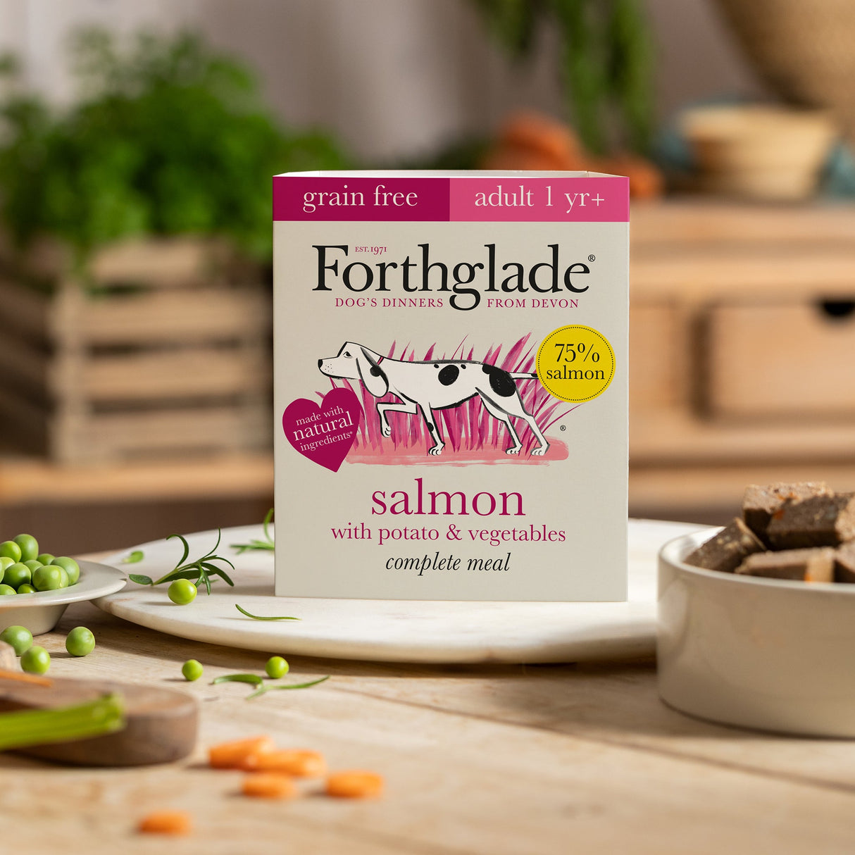 Forthglade Adult Complete Grain Free Salmon with Potato & Veg Trays 18x395g