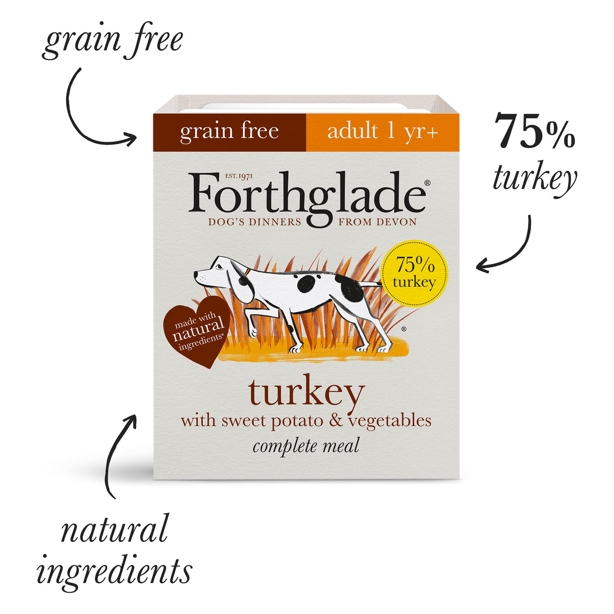 Forthglade Adult Dog Complete Lamb & Turkey Wet Dog Food Variety Pack 12x395g