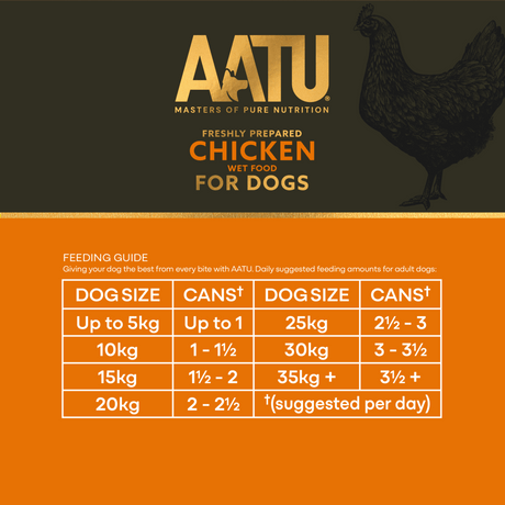 AATU Chicken Wet Dog Food Tins, AATU, 6*400g