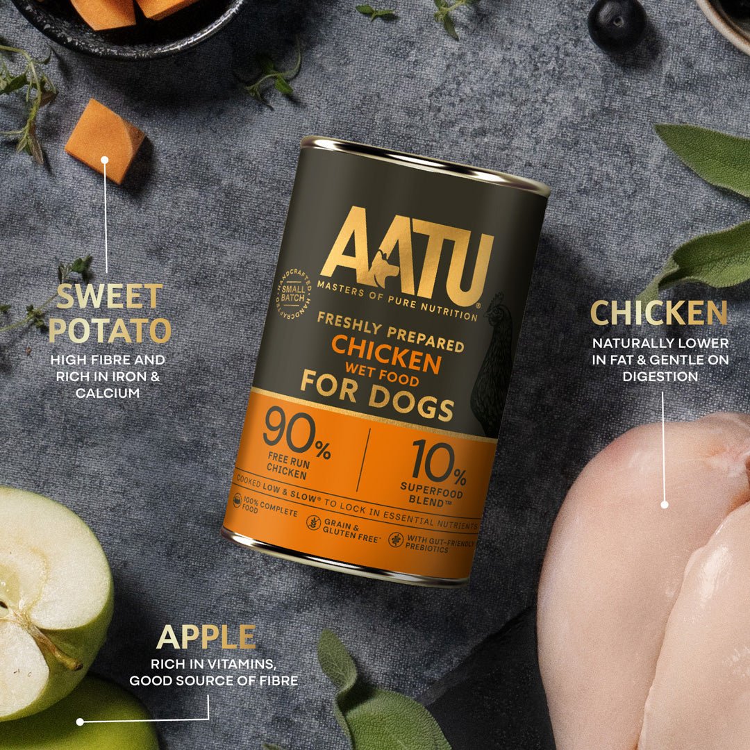 AATU Chicken Wet Dog Food Tins, AATU, 6*400g