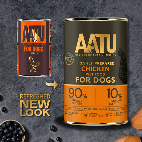 AATU Chicken Wet Dog Food Tins, AATU, 6*400g