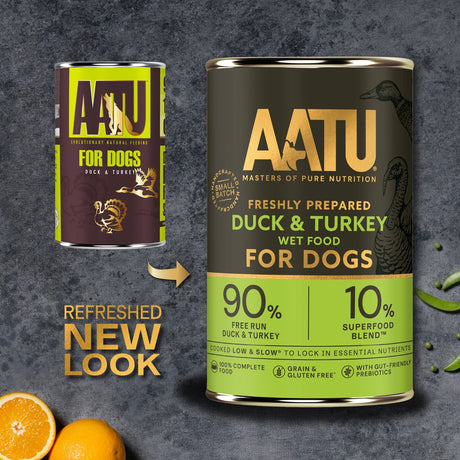 AATU Duck & Turkey Wet Dog Food, AATU, 6*400g