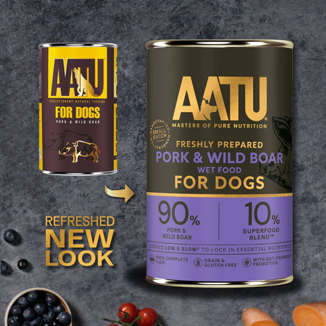 AATU Pork & Wild Boar Wet Dog Food, AATU, 6*400g