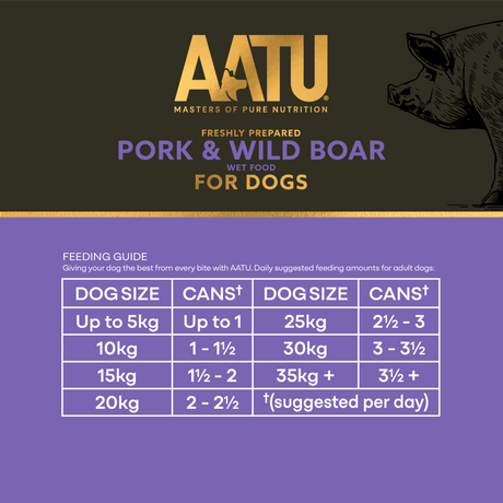 AATU Pork & Wild Boar Wet Dog Food, AATU, 6*400g