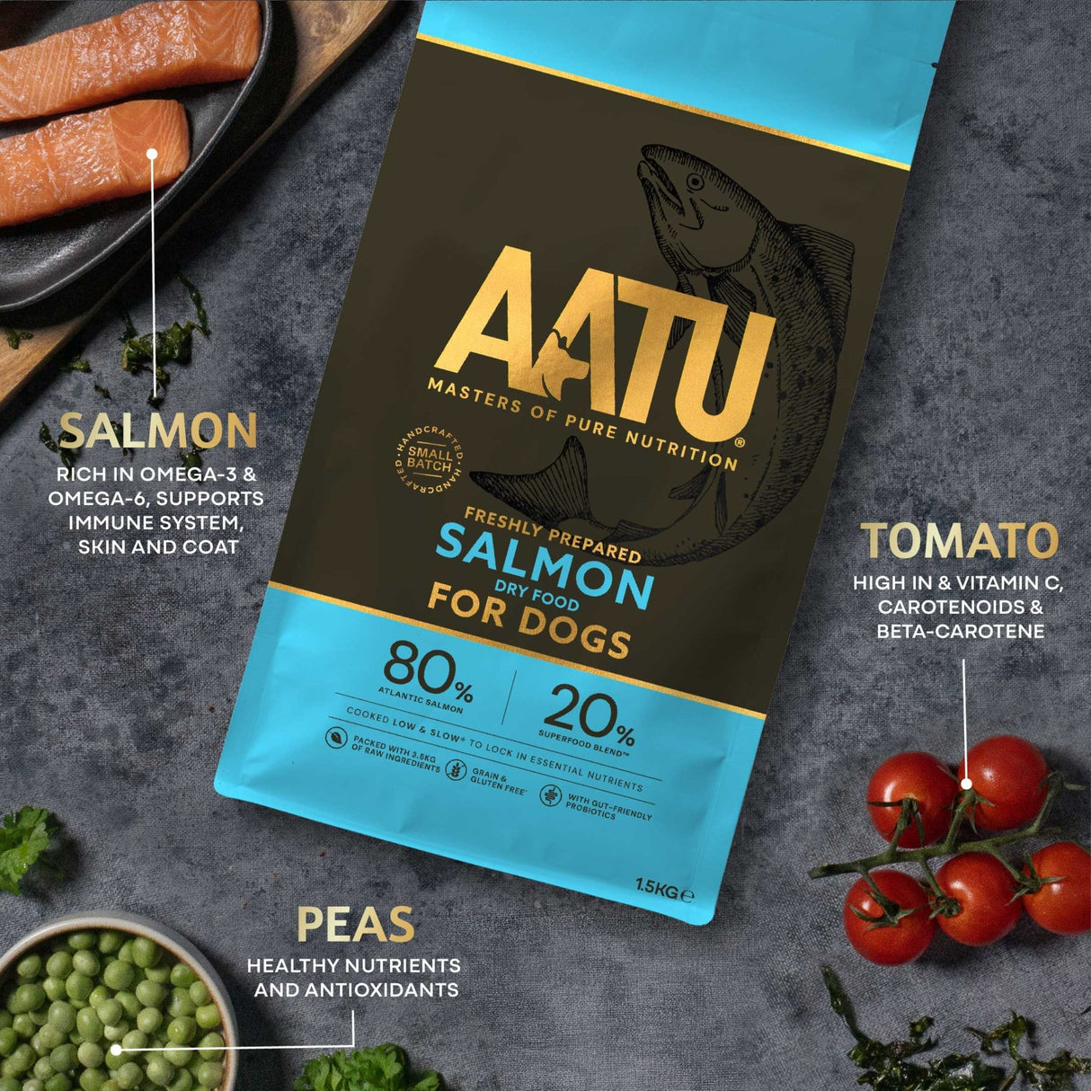 AATU Salmon Dry Dog Food, AATU, 1.5kg
