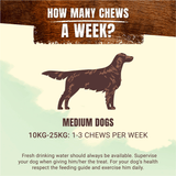 Adventuros Wild Chews Venison Medium Dog Treats 6x200g, Adventuros,