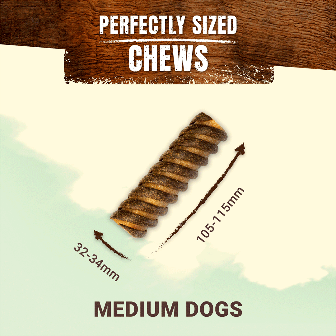 Adventuros Wild Chews Venison Medium Dog Treats 6x200g, Adventuros,