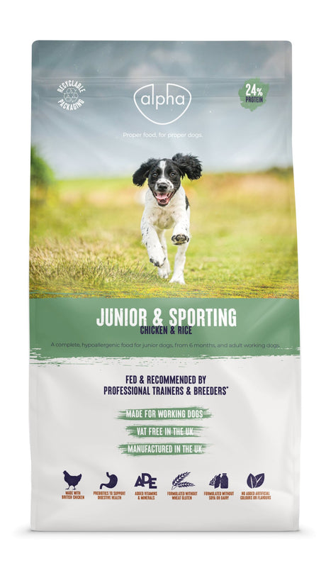 Alpha Adult Junior & Sporting Dry Dog Food - 15 kg, Alpha,