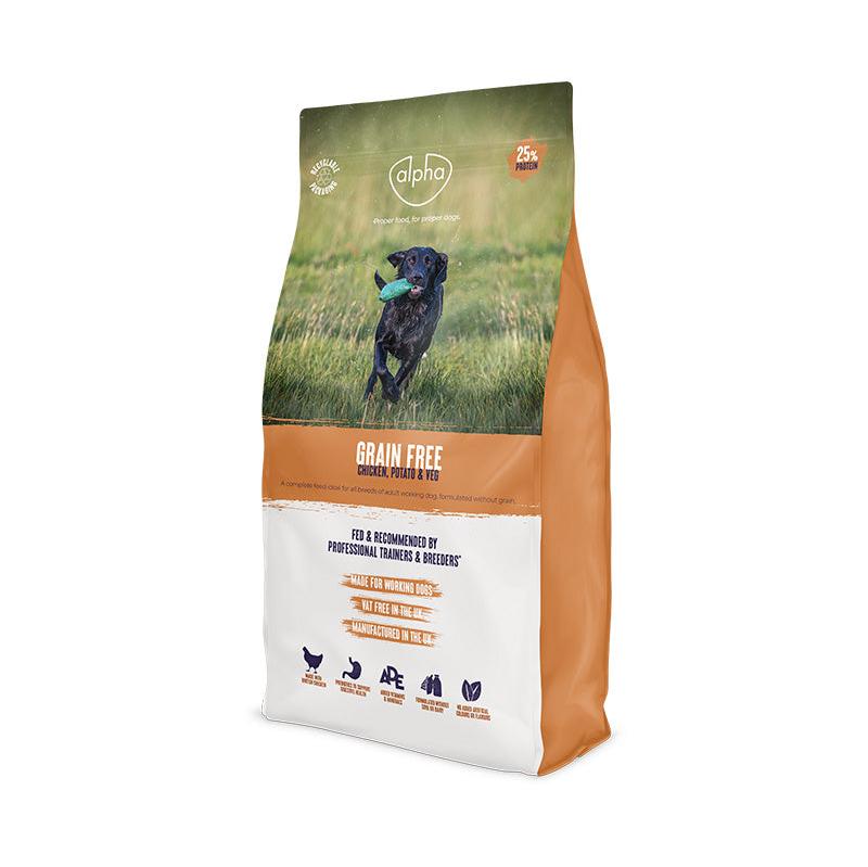 Alpha Grain Free with Chicken, Potato & Veg Dry Adult Dog Food - 15 kg, Alpha,