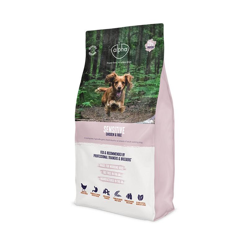 Alpha Sensitive with Chicken & Rice Adult Dry Dog Food, Alpha, 15 kg