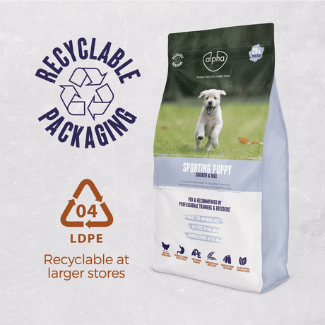 Alpha Sporting Puppy with Chicken & Rice Dry Dog Food, Alpha, 4 x 3 kg