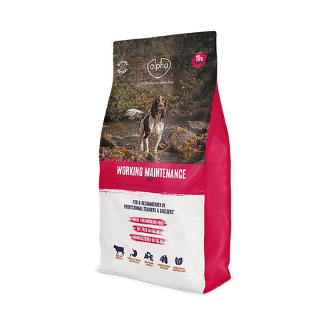 Alpha Working Maintenance with Beef Dry Adult Dog Dog Food - 15 kg, Alpha,