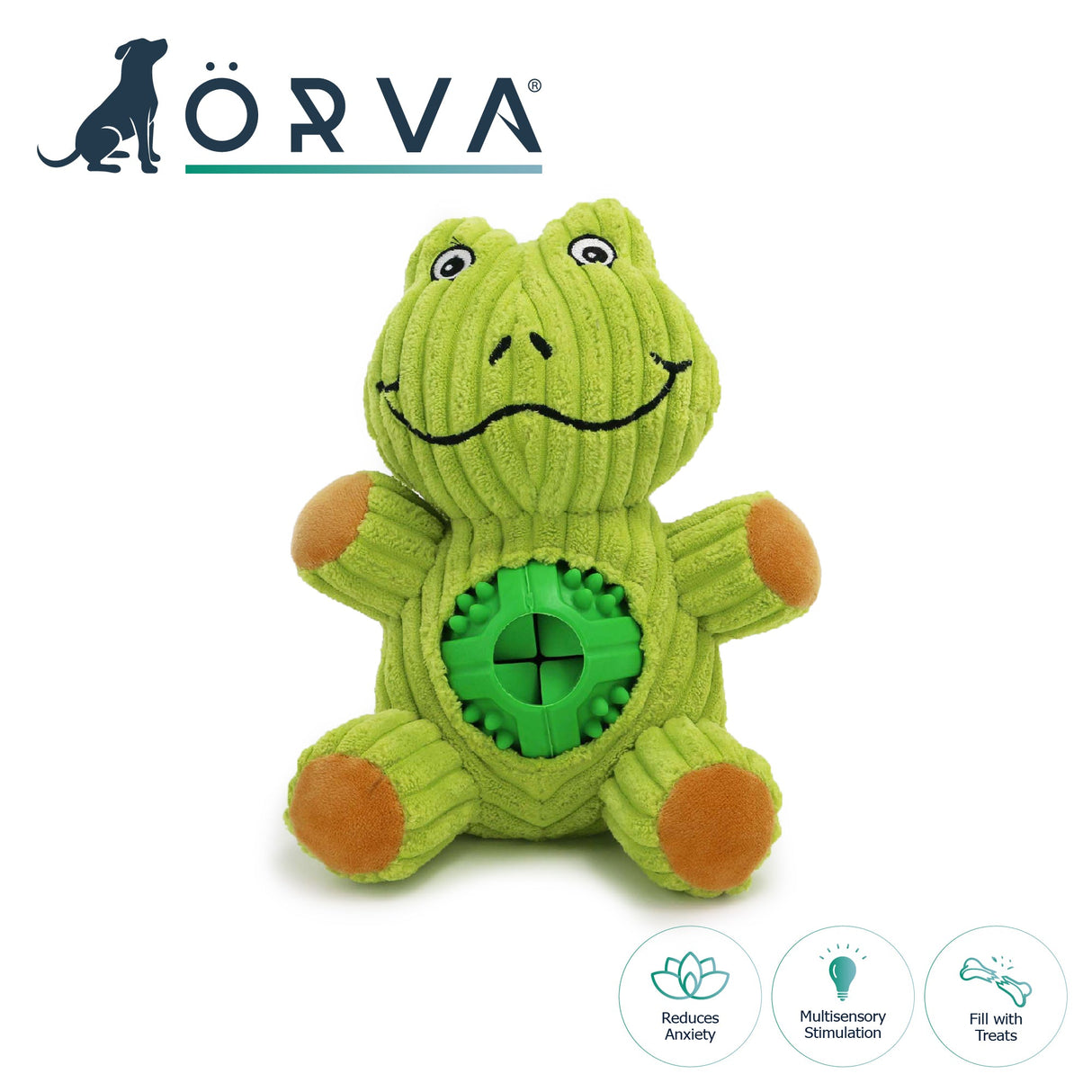 Ancol Örva Treat Tummy Frog Dog Toy, Ancol,