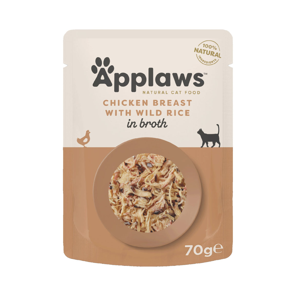 Applaws Cat Chicken Breast with Wild Rice in Broth Pouches 12 x 70g, Applaws,