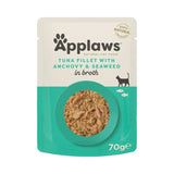 Applaws Cat Tuna Fillet with Anchovy & Seaweed in Broth Pouches 12 x 70g, Applaws,