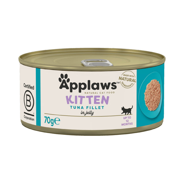 Applaws Kitten Tuna Fillet in Jelly - 24x70g, Applaws,