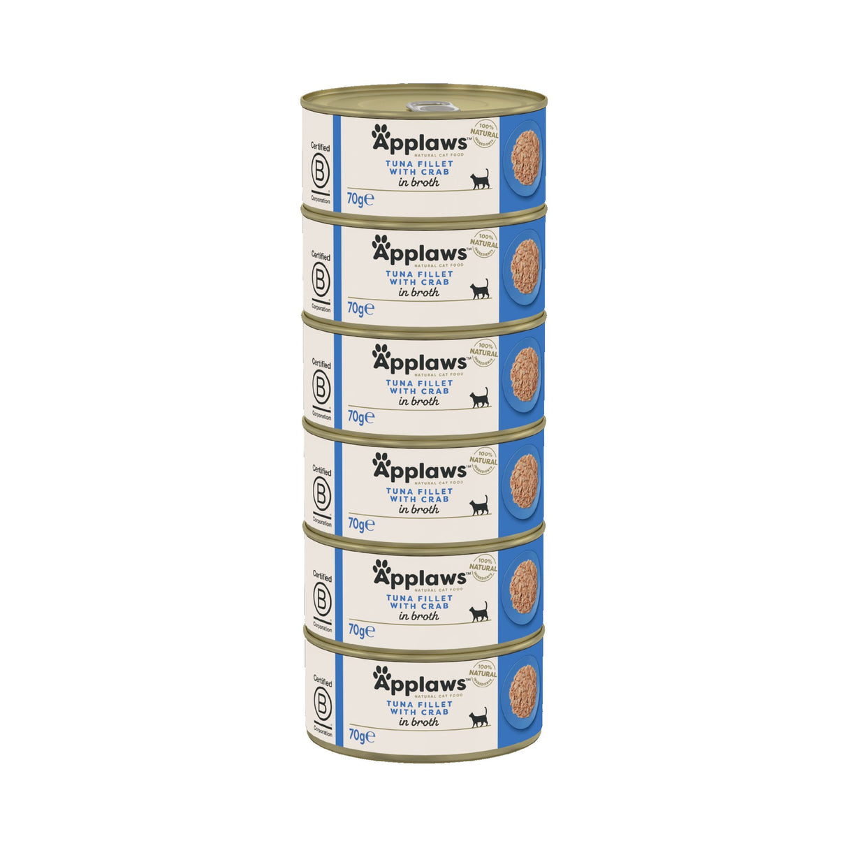 Applaws Tuna Fillet with Crab in Broth Wet Cat Food - 24 x 70g, Applaws,