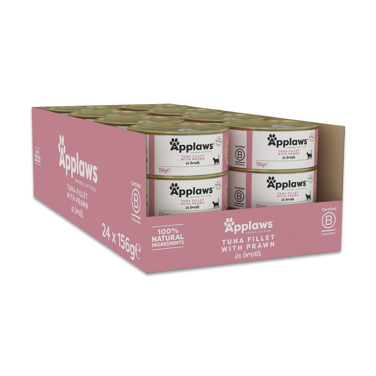 Applaws Tuna Fillet with Prawn in Broth Wet Cat Food - 24 x 156g, Applaws,