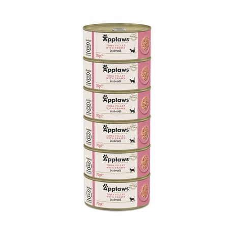 Applaws Tuna Fillet with Prawn in Broth Wet Cat Food - 24 x 70g, Applaws,