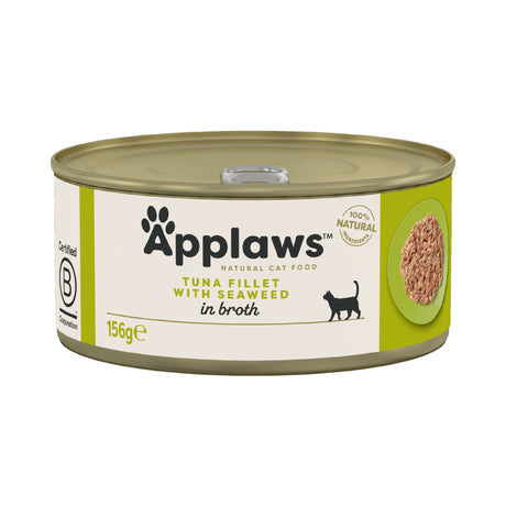 Applaws Tuna Fillet with Seaweed in Broth Wet Cat Food - 24 x 156g, Applaws,