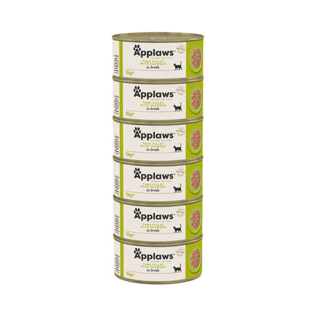 Applaws Tuna Fillet with Seaweed in Broth Wet Cat Food - 24 x 156g, Applaws,