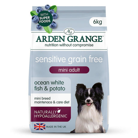 Arden Grange Mini Adult Dog Sensitive Grain Free Fish & Potato Dry Food, Arden Grange, 6 kg