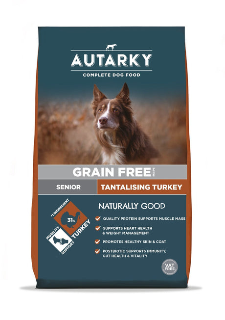 Autarky Senior Grain Free Tantalising Turkey Dry Dog Food, Autarky, 12 kg