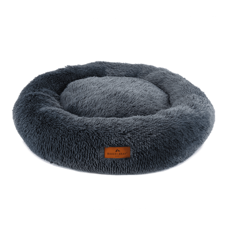 Baker & Bray The Donut - Dark Grey Eco Friendly Luxury Calming Donut Dog Bed, Baker & Bray, Large (100cm)