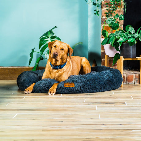 Baker & Bray The Donut - Dark Grey Eco Friendly Luxury Calming Donut Dog Bed, Baker & Bray, Large (100cm)