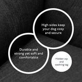 Baker & Bray The Ultimate - Slate Grey, Eco Orthopaedic Luxury Dog Bed, Baker & Bray, L (100cm)