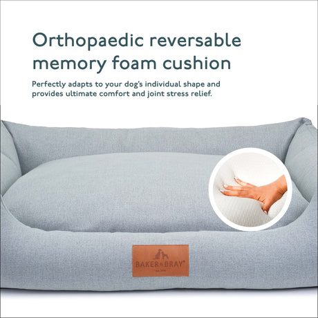Baker & Bray The Ultimate - Stone Grey, Eco Orthopaedic Luxury Dog Bed, Baker & Bray, L (100cm)