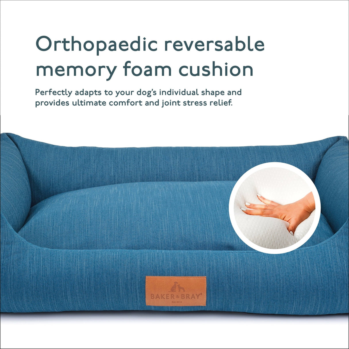 Baker & Bray The Ultimate - Teal Blue - Green, Eco Orthopaedic Luxury Dog Bed, Baker & Bray, L (100cm)