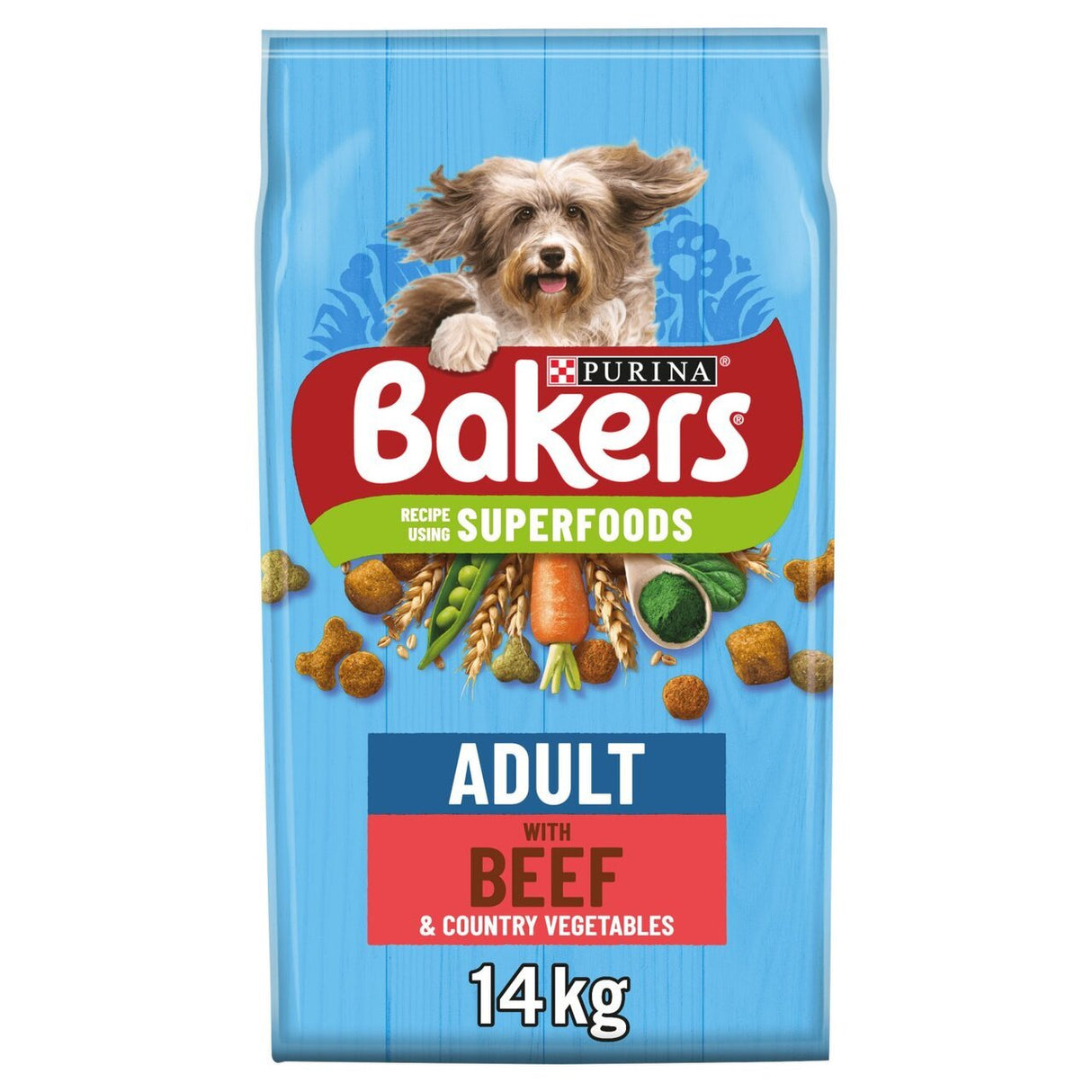 Bakers Adult Dry Dog Food Beef with Vegetables, Bakers, 14 kg