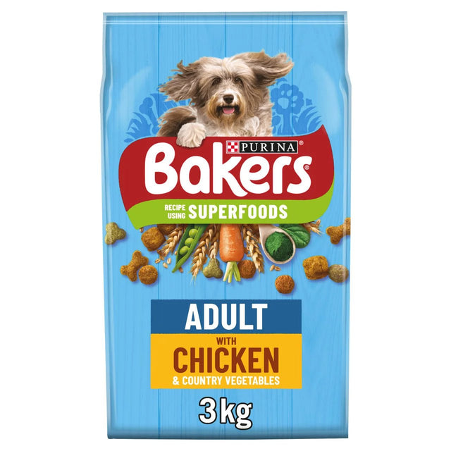 Bakers Adult Dry Dog Food Chicken with Veg, Bakers, 3 kg