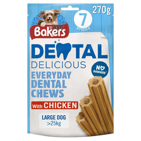 Bakers Dental Delicious Large Dog Chicken Dog Chew - 6 x Packs, Bakers,