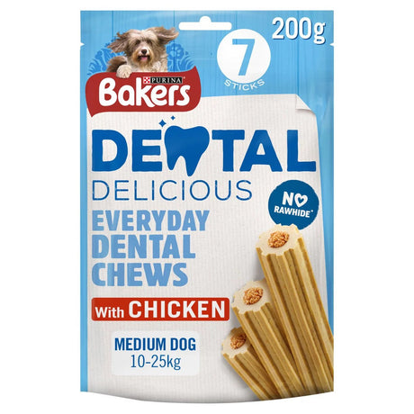 Bakers Dental Delicious Medium Dog Chicken Dog Chews - 6 x Pack, Bakers,