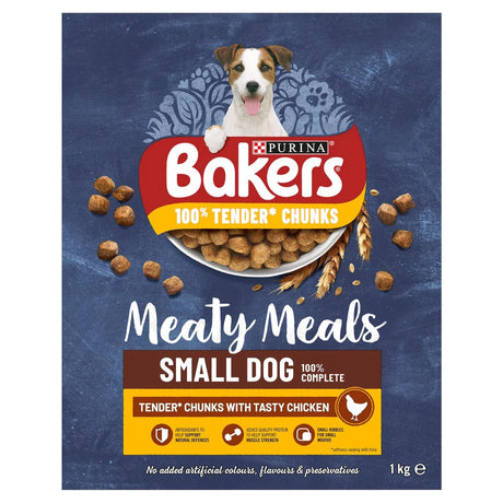 Bakers Meaty Meals Small Dog Dry Food with Chicken - 5 x 1kg Boxes, Bakers,