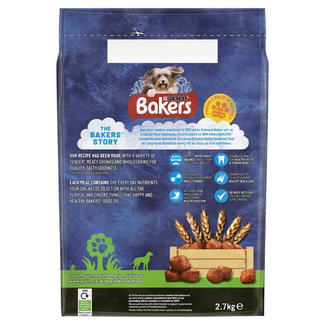 Bakers Meaty Meals with Beef Dry Dog Food, Bakers, 2.7 kg