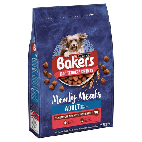 Bakers Meaty Meals with Beef Dry Dog Food, Bakers, 2.7 kg