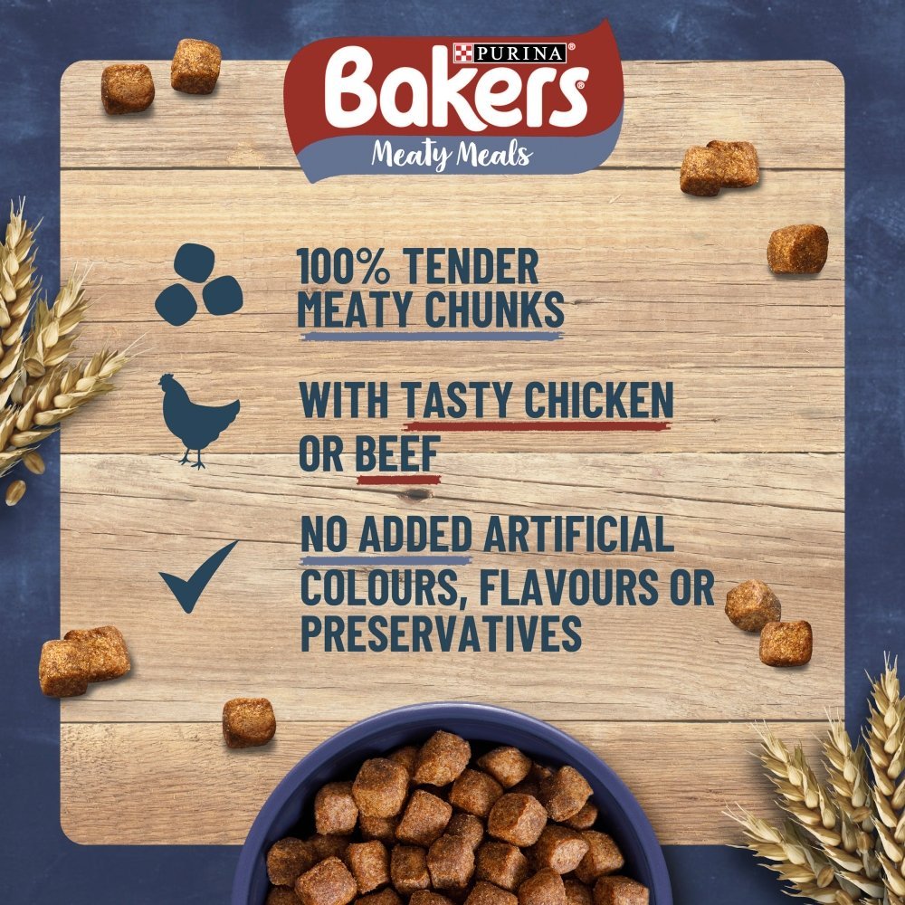 Bakers Meaty Meals with Chicken Dry Dog Food - 2.7 kg, Bakers,