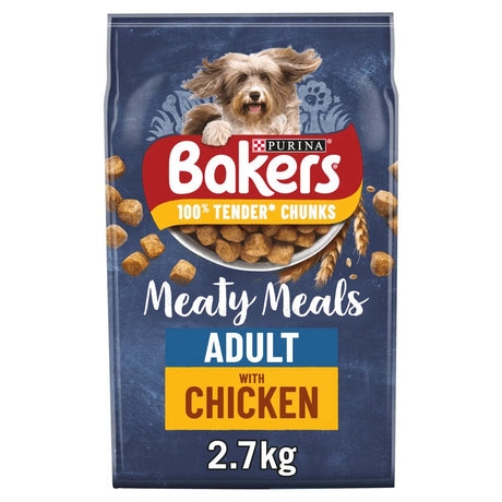 Bakers Meaty Meals with Chicken Dry Dog Food - 2.7 kg, Bakers,