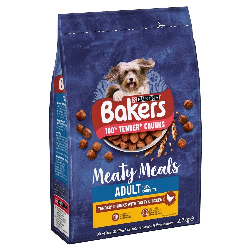 Bakers Meaty Meals with Chicken Dry Dog Food - 2.7 kg, Bakers,