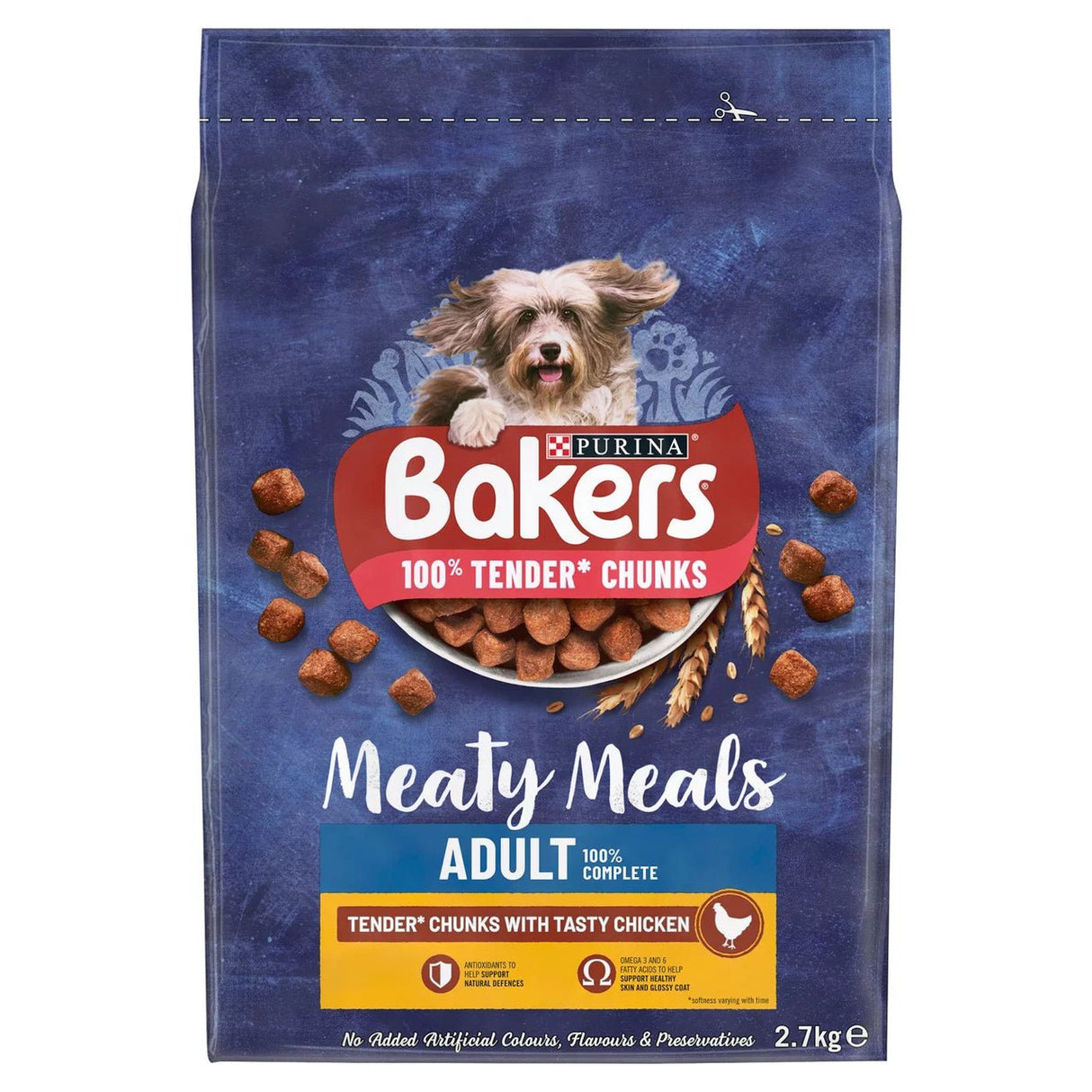 Bakers Meaty Meals with Chicken Dry Dog Food - 2.7 kg, Bakers,